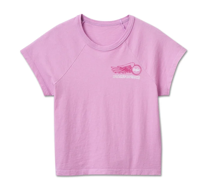Women's Willie G Winged Wheel Baby Doll Tee - Lavender