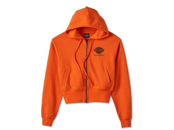 Women's 120th Anniversary Zip Front Hoodie - Harley Orange