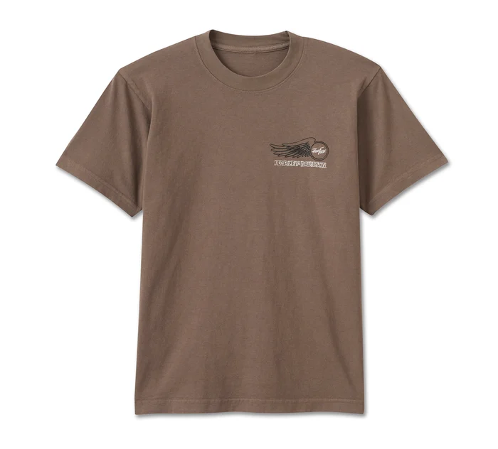 Willie G Winged Wheel Tee - Dark Grey