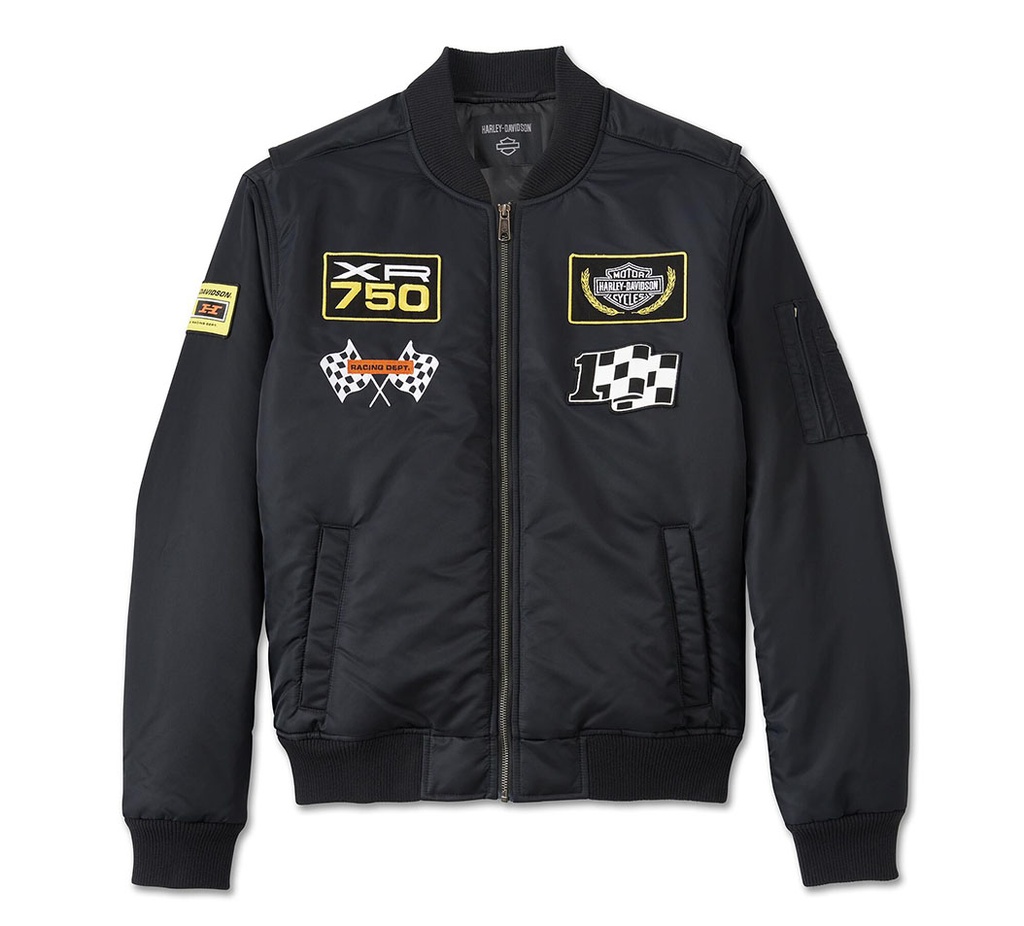 At the Crank Bomber Jacket - Black