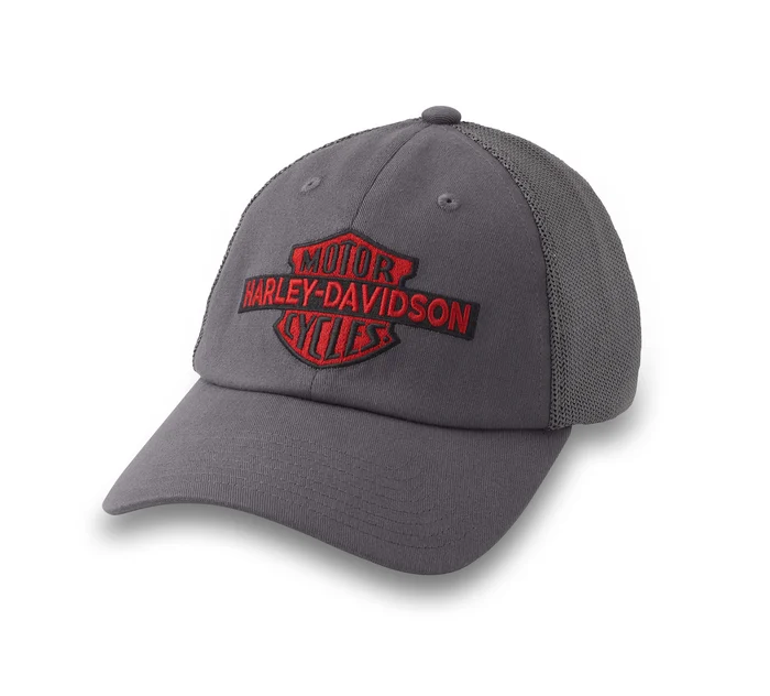 H-D Oil Can Bar & Shield Stretch-Fit Cap - Blackened Pearl Heather