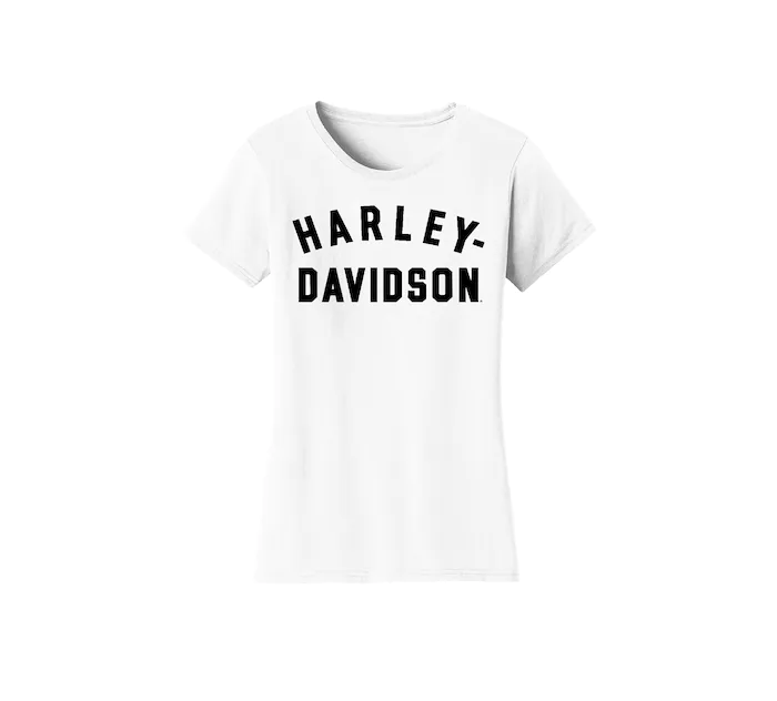 Bright White Women's Forever Racer Font Tee