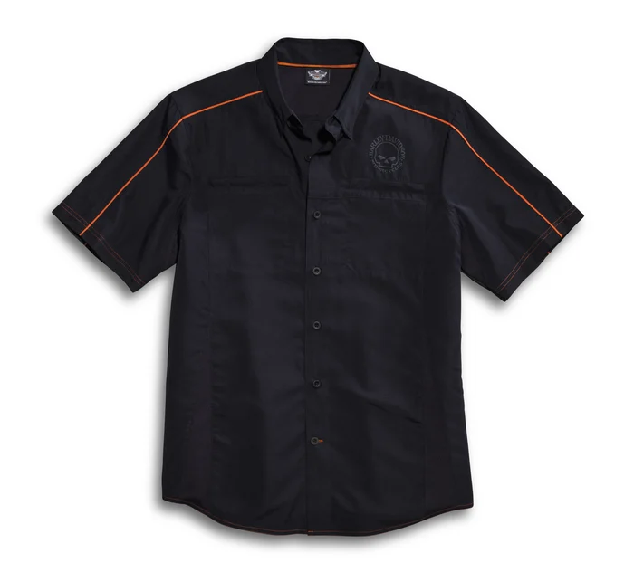 Men's Black Vented Performance Wille G Skull Shirt