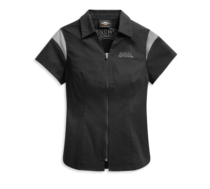 Women's Willie G Skull Logo Zip-Front Shirt