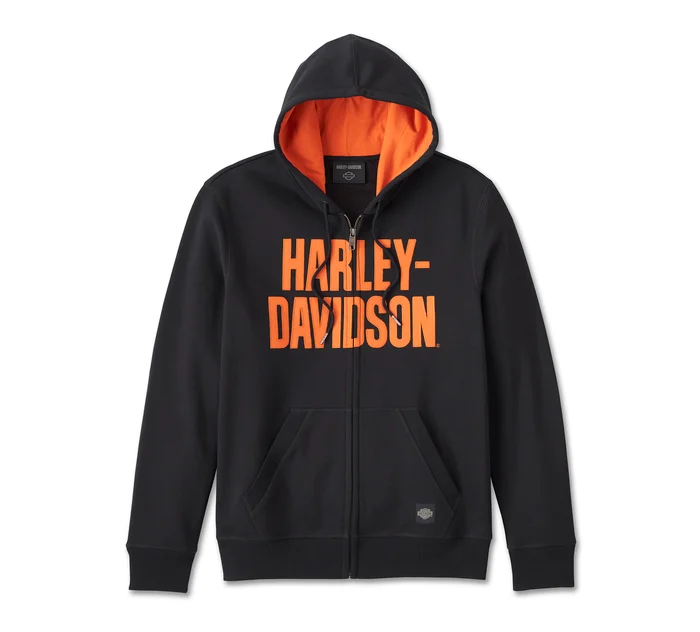 Men's Bar Font Zip-Up Hoodie