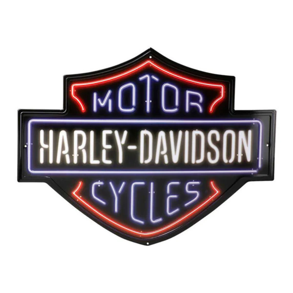 [LAC-01898-2] Harley-Davidson Neon Bar & Shield Tin Sign