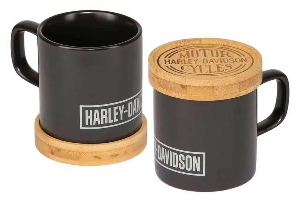 [LAC-01910-1] Circle Logo Ceramic Mug w/ Coaster Set, Matte Black 