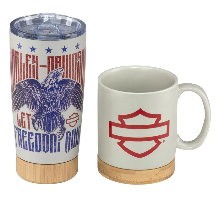 [LAC-02082-4] Harley-Davidson® 1970's Eagle Mug | Travel Mug Set
