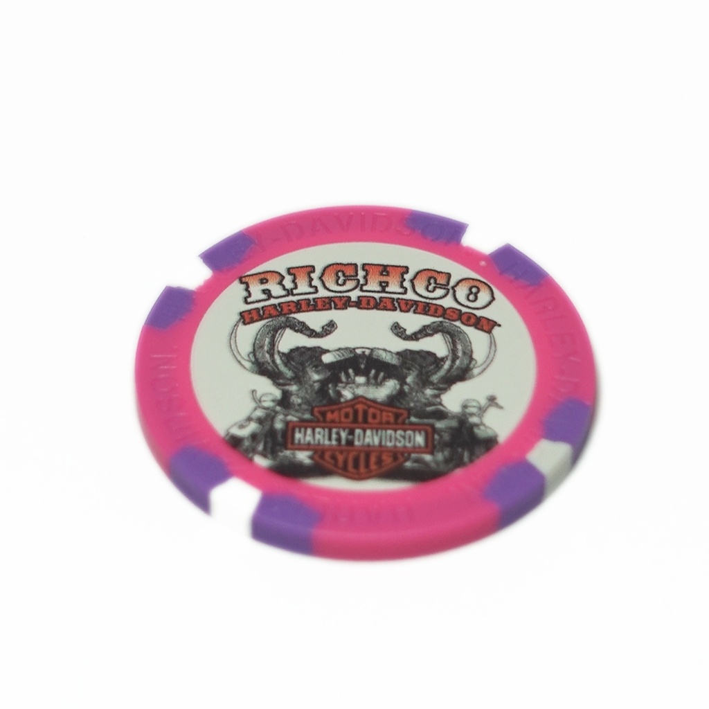 [LDW-01832-6] Poker Chip - Pink/Purple