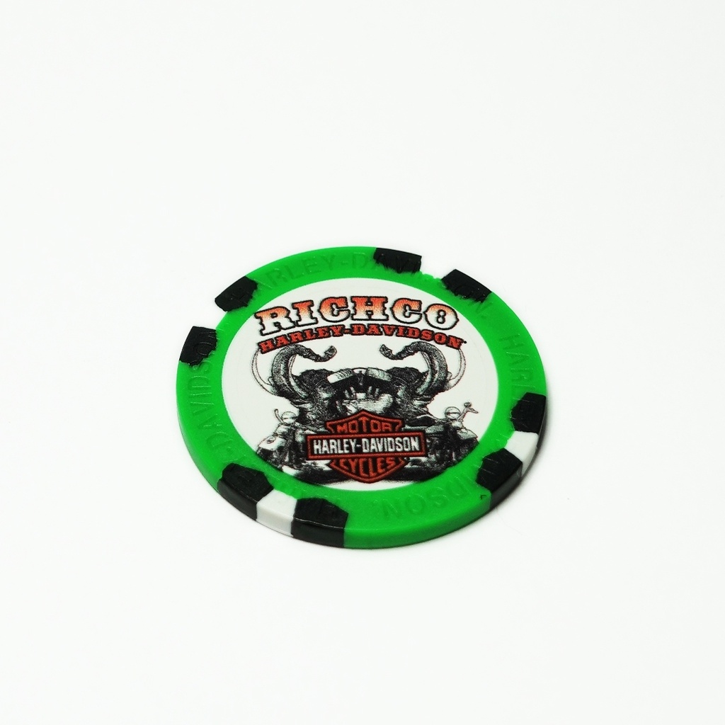 [LDW-01833-3] Poker Chip - Green/Black