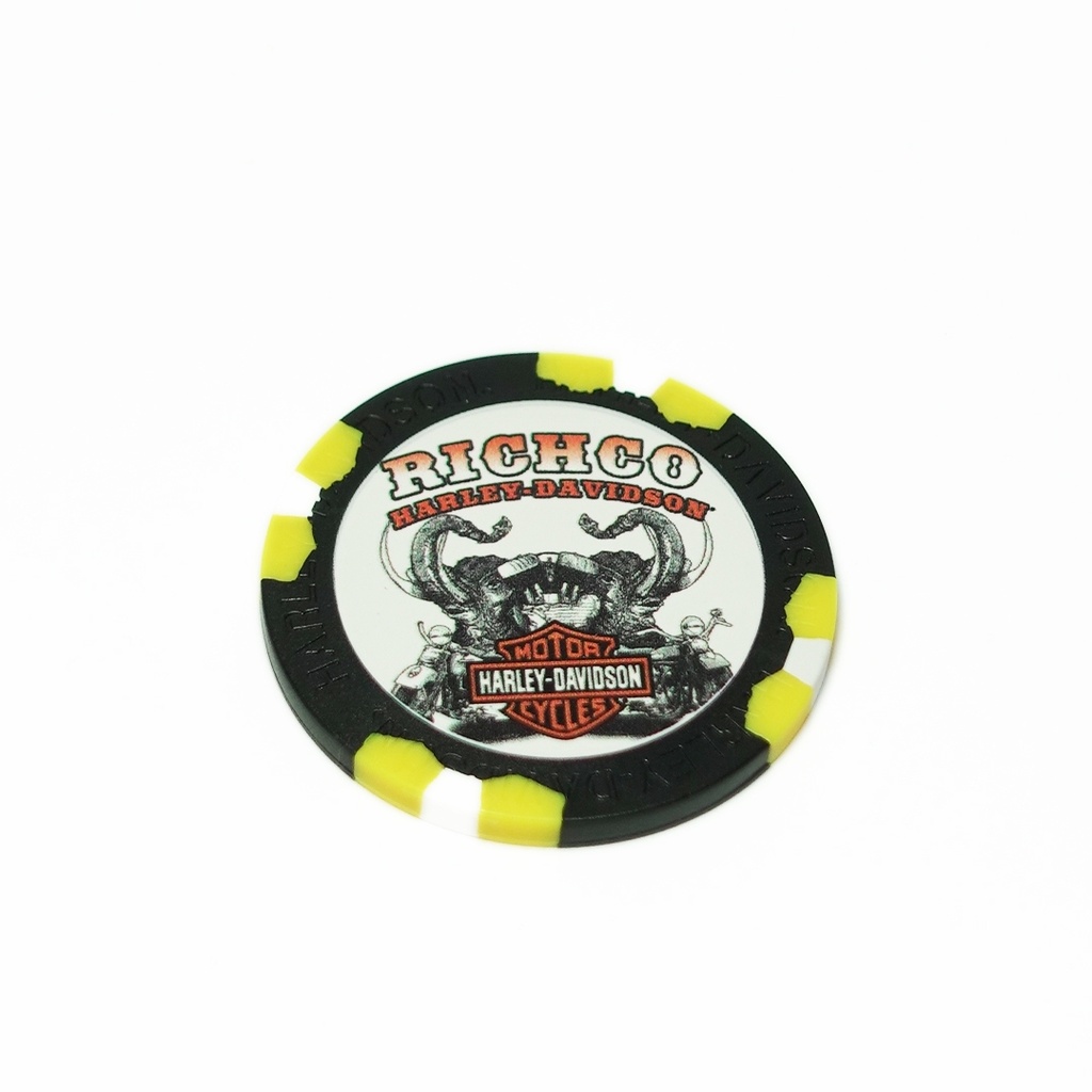[LDW-01836-4] Poker Chip -  Black/Yellow