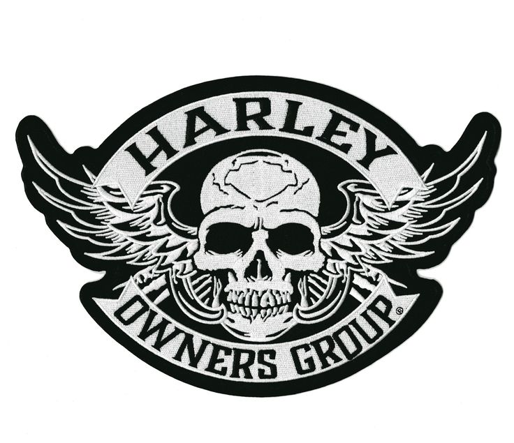 [LNO-01167-9] HOG PATCH SKULL SILVER LARGE