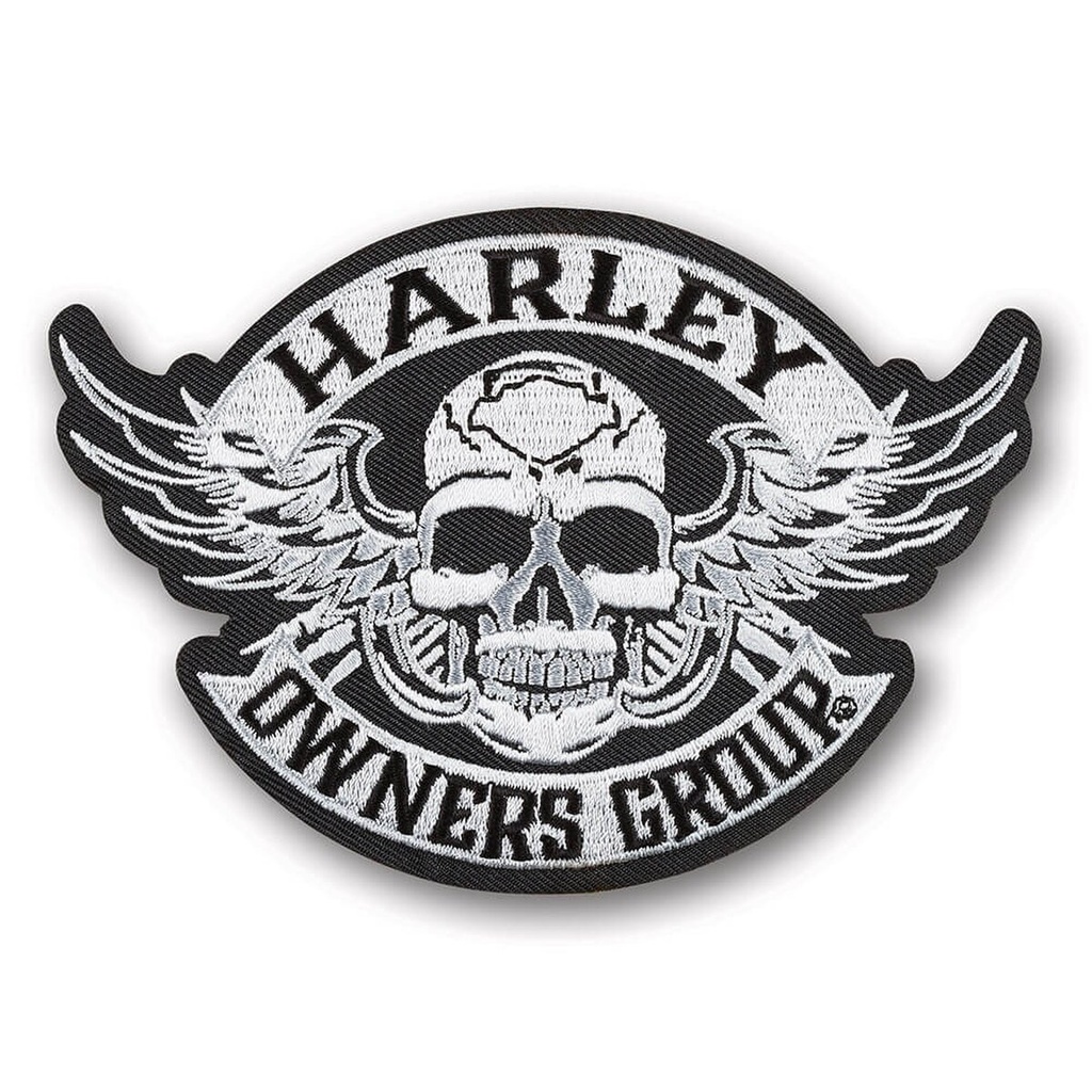 [LNO-01168-6] HOG PATCH SKULL SILVER SMALL