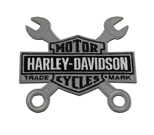 [LSA-02059-6] 4 in. Embroidered Wrenches Bar & Shield Logo Emblem Sew-On Patch